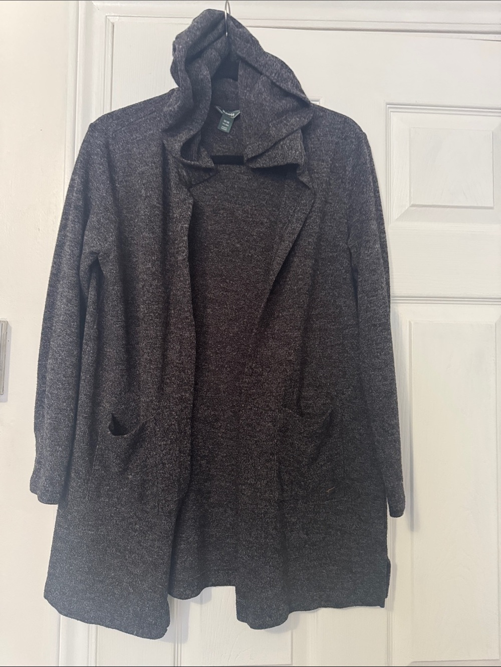 Roots Hooded Open Front Sweater in heather grey Size Medium
